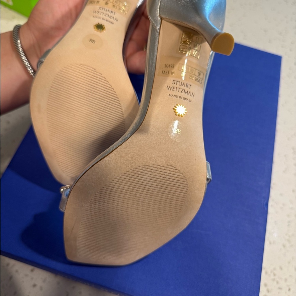 Stuart Weitzman Women's Nudist Vow Crystal Heel Sandals Size - Picture 11 of 11